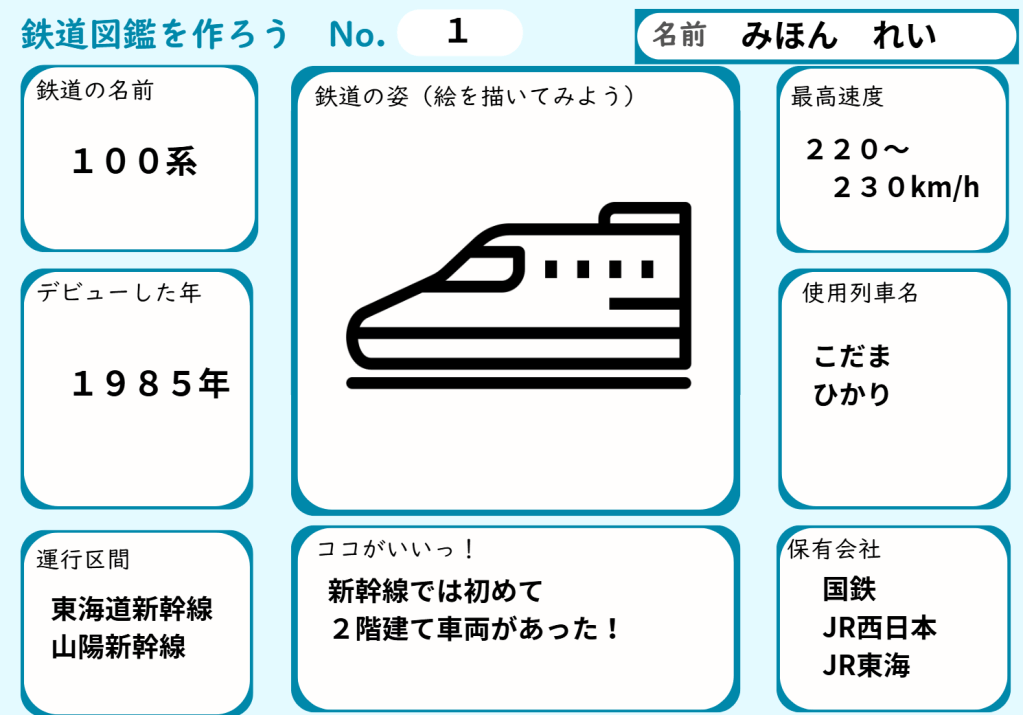 図鑑作成用プリント